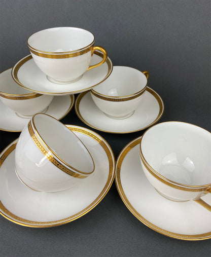 Antique Limoges Porcelain Tea Set, Haviland France, Wedding Band Cups