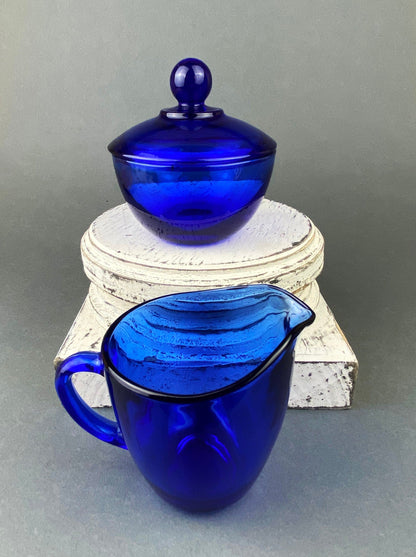 Cobalt Blue Hand Blown Stemware.  Set of Six Heavy Spanish/Mexican Style Stemed Glasses. Primitive Drinkware. Stylish Barware.