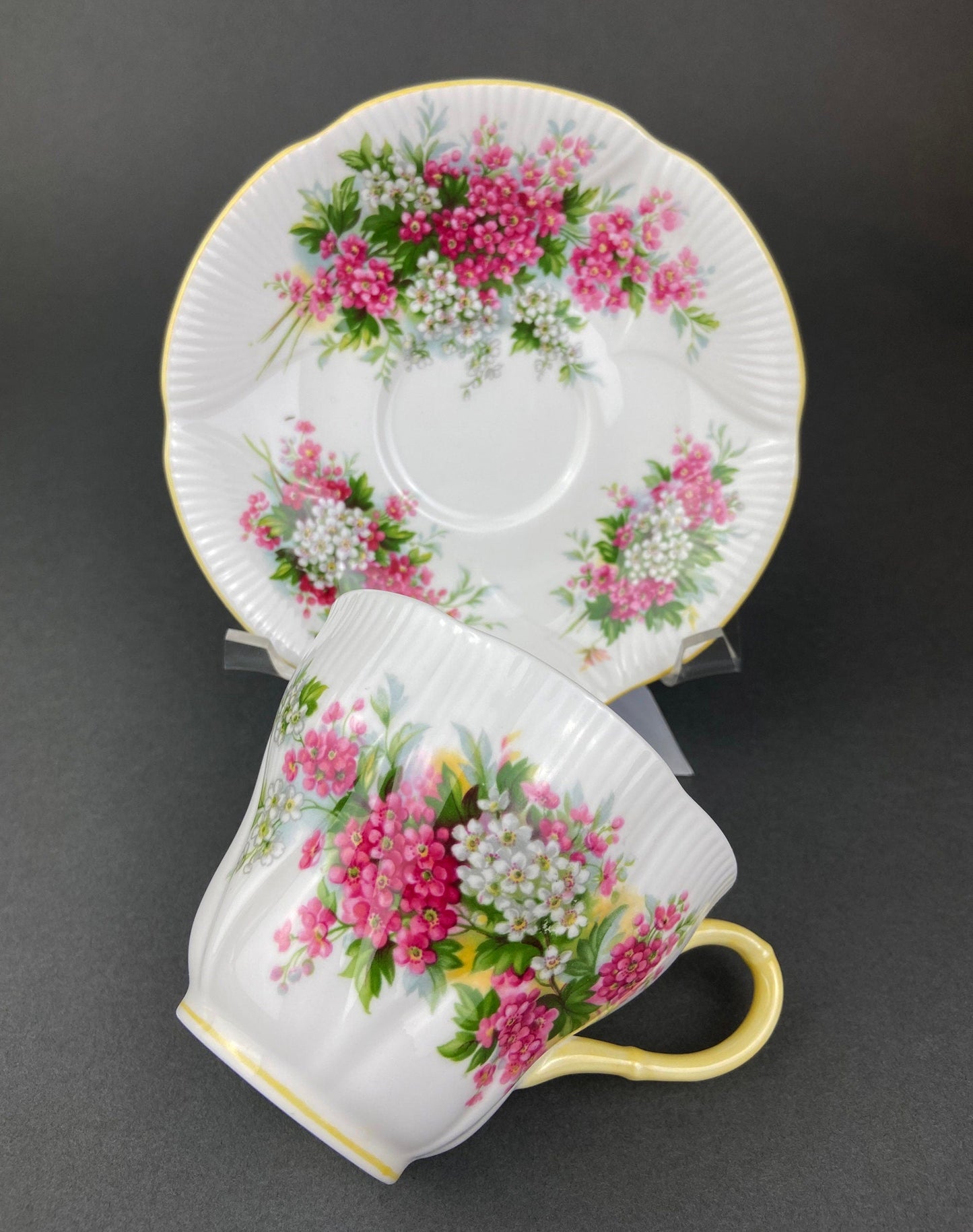 Vintage Royal Albert Cup and Saucer - Blossom Time Series, Hawthorn