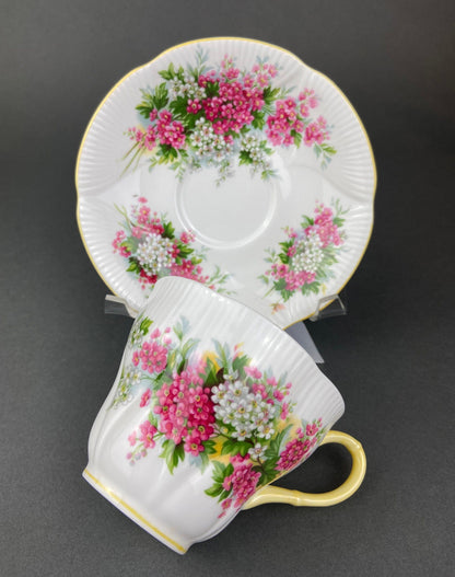 Vintage Royal Albert Cup and Saucer - Blossom Time Series, Hawthorn