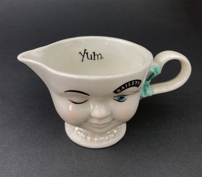 Bailey's Winking Face Creamer with Blue Bow - Yum Collectible Limited EditionCreamer