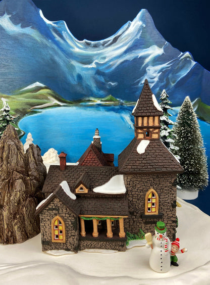 Christmas Village House by Dept 56. Illuminated Nephew Fred's Flat. Dickens Village Series.  Christmas Diorama. Holiday Celebration.