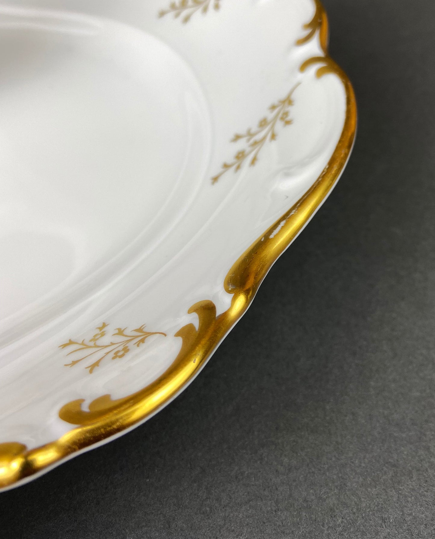 Vintage Schumann Arzberg Porcelain Serving Platter, Gold Detailing