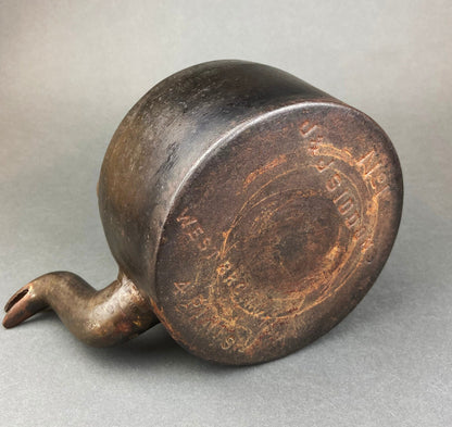 Antique Iron Kettle with Brass Lid - J&J Siddons - Westbromwich