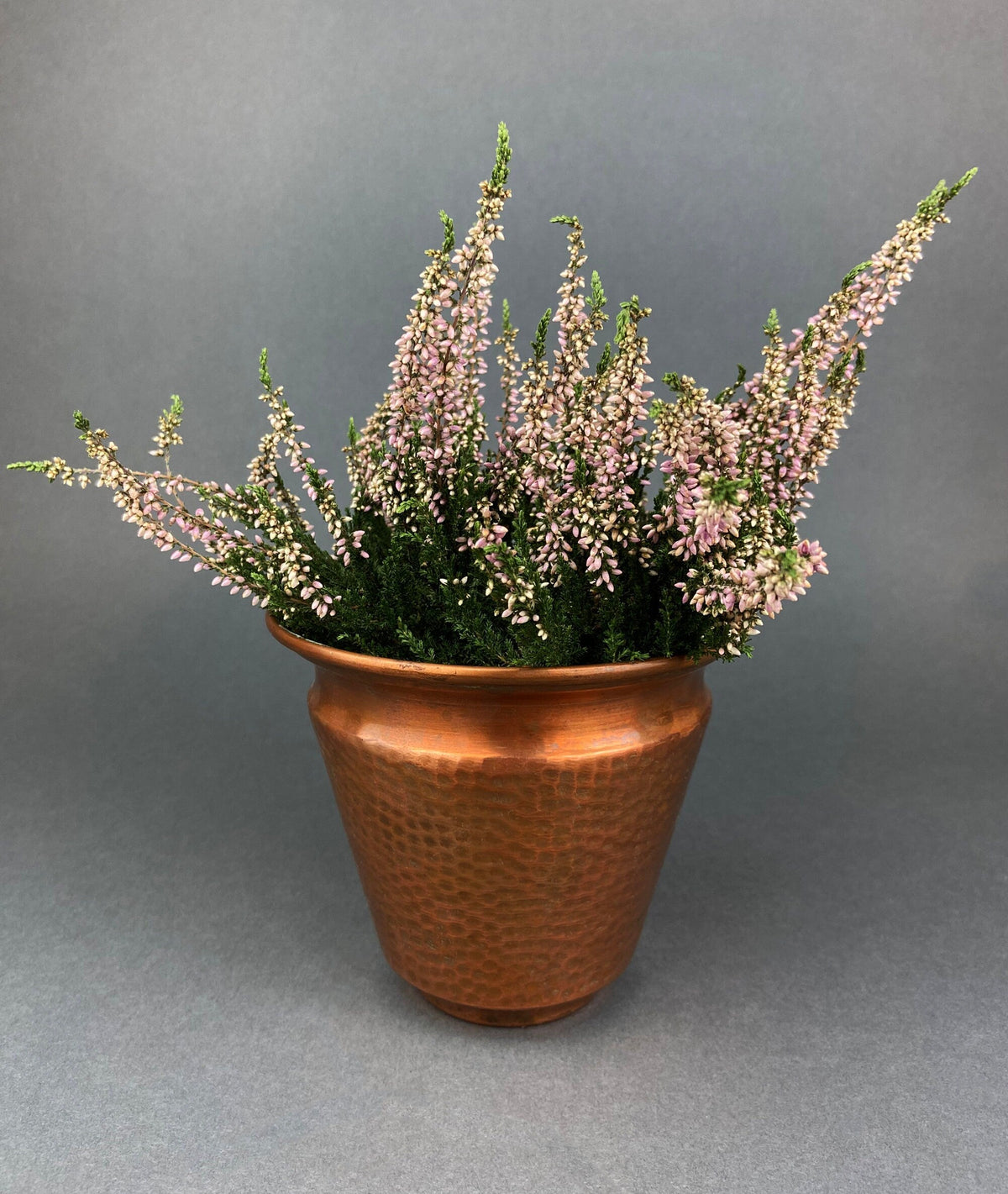 Antique Hand Hammered Brass & Copper Jardiniere Footed Flower Pot Vase. Herb Growing Container. Rustic Table Decor. 19th C Imperial Russia.