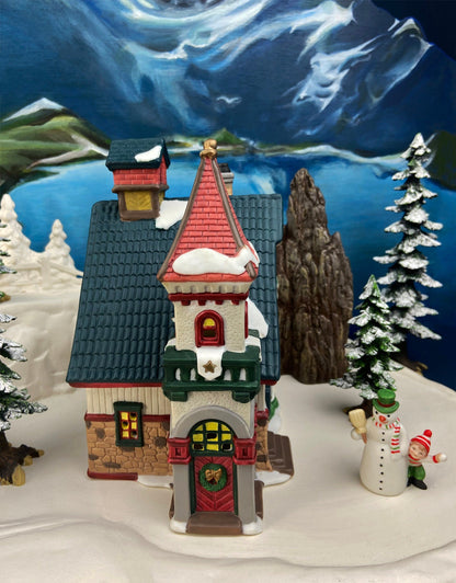 Christmas Village House by O'Well - Illuminated Curiosity Shop Porcelain Lighted House