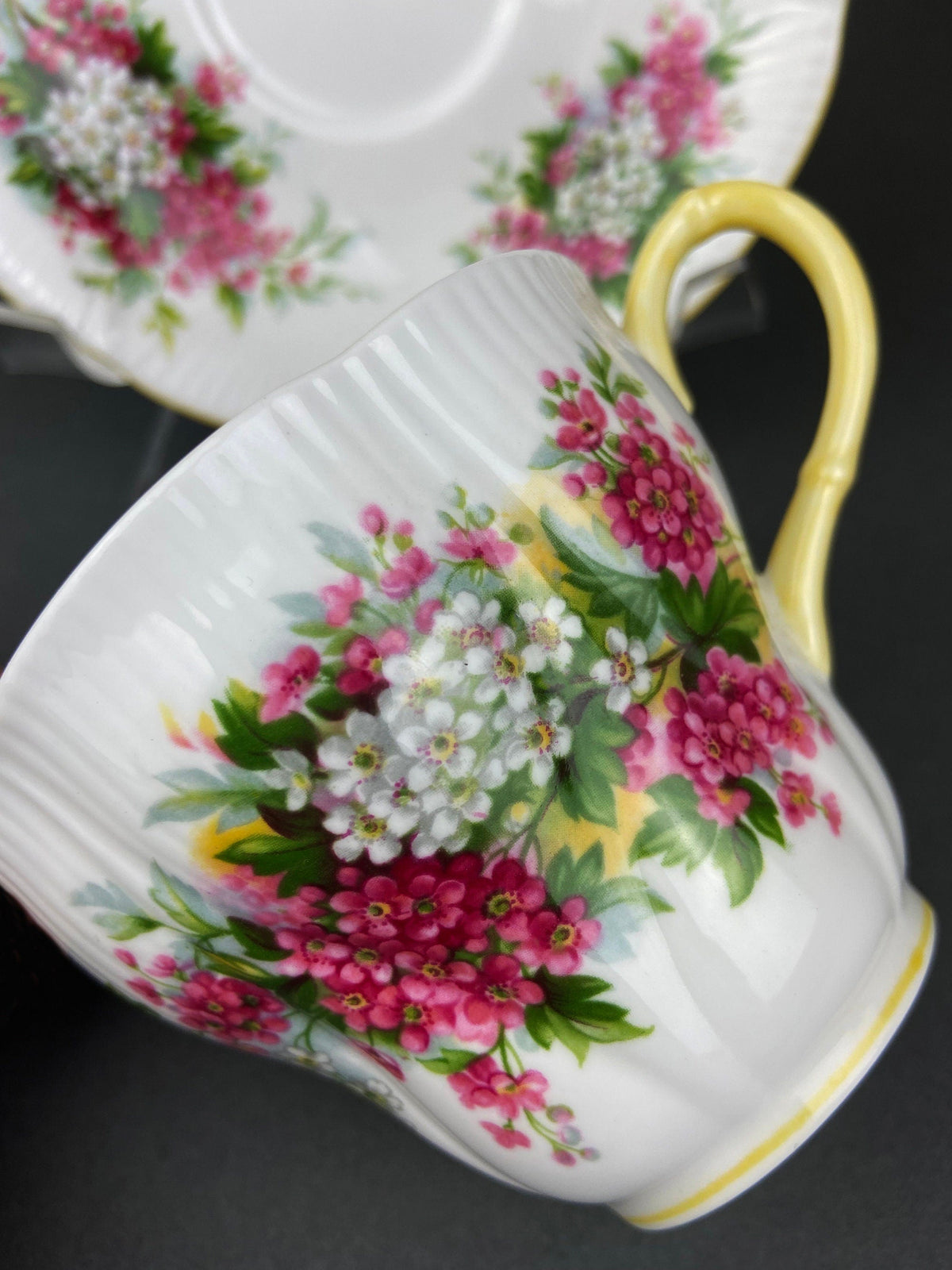 Vintage Royal Albert Cup and Saucer - Blossom Time Series, Hawthorn