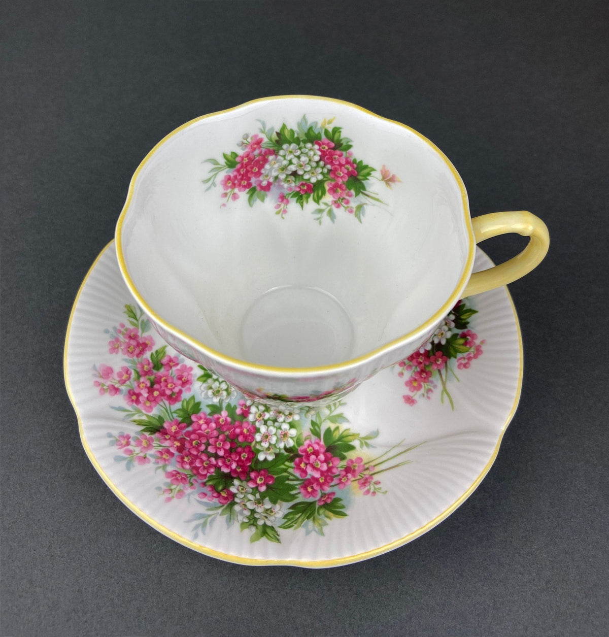 Vintage Royal Albert Cup and Saucer - Blossom Time Series, Hawthorn