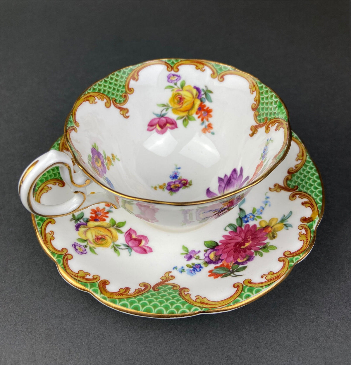 Vintage Aynsley Fine Bone China Tea Cup and Saucer - Floral England