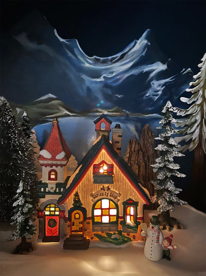 Christmas Village House by O'Well - Illuminated Curiosity Shop Porcelain Lighted House