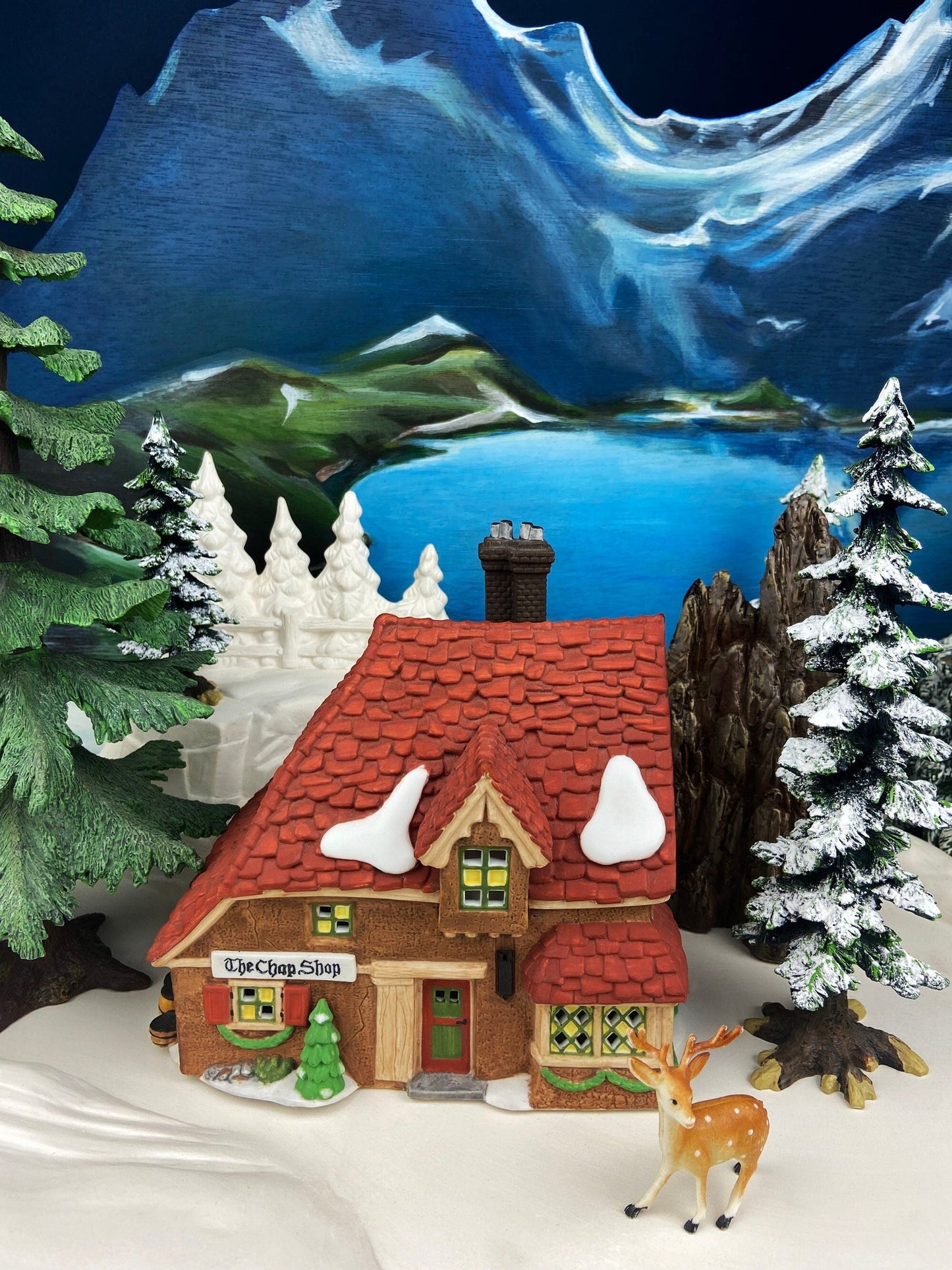 Christmas Village Accessories by Department 56. Illuminated McGrebe Cutters and Sleighs.  New England Village Series.