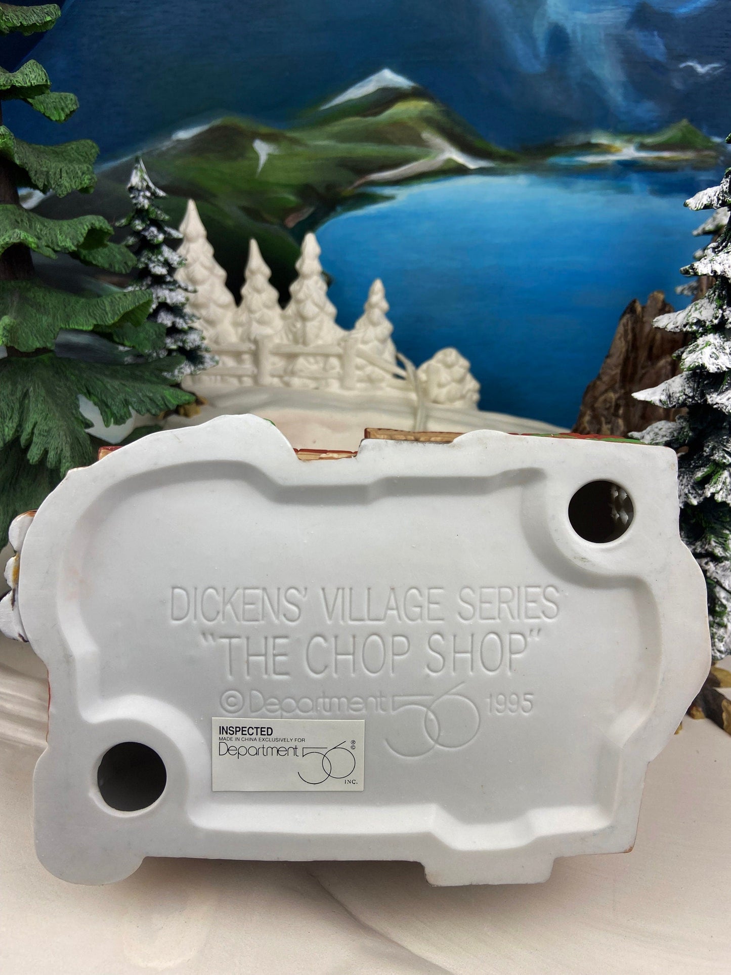 Christmas Village Accessories by Department 56.  Illuminated Chop Shop.  Dickens Village Series.