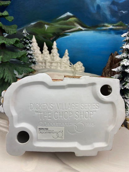 Christmas Village Accessories by Department 56.  Illuminated Chop Shop.  Dickens Village Series.