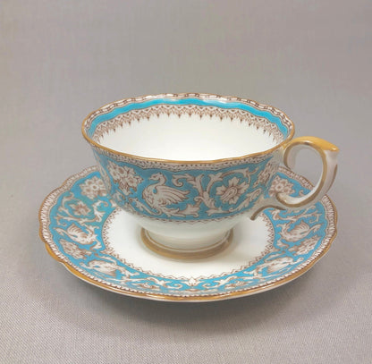 Crown Staffordshire Ellesmere Tea Cup and Saucer. Amazing Set with Repousse Detail ing, Number 14962 .