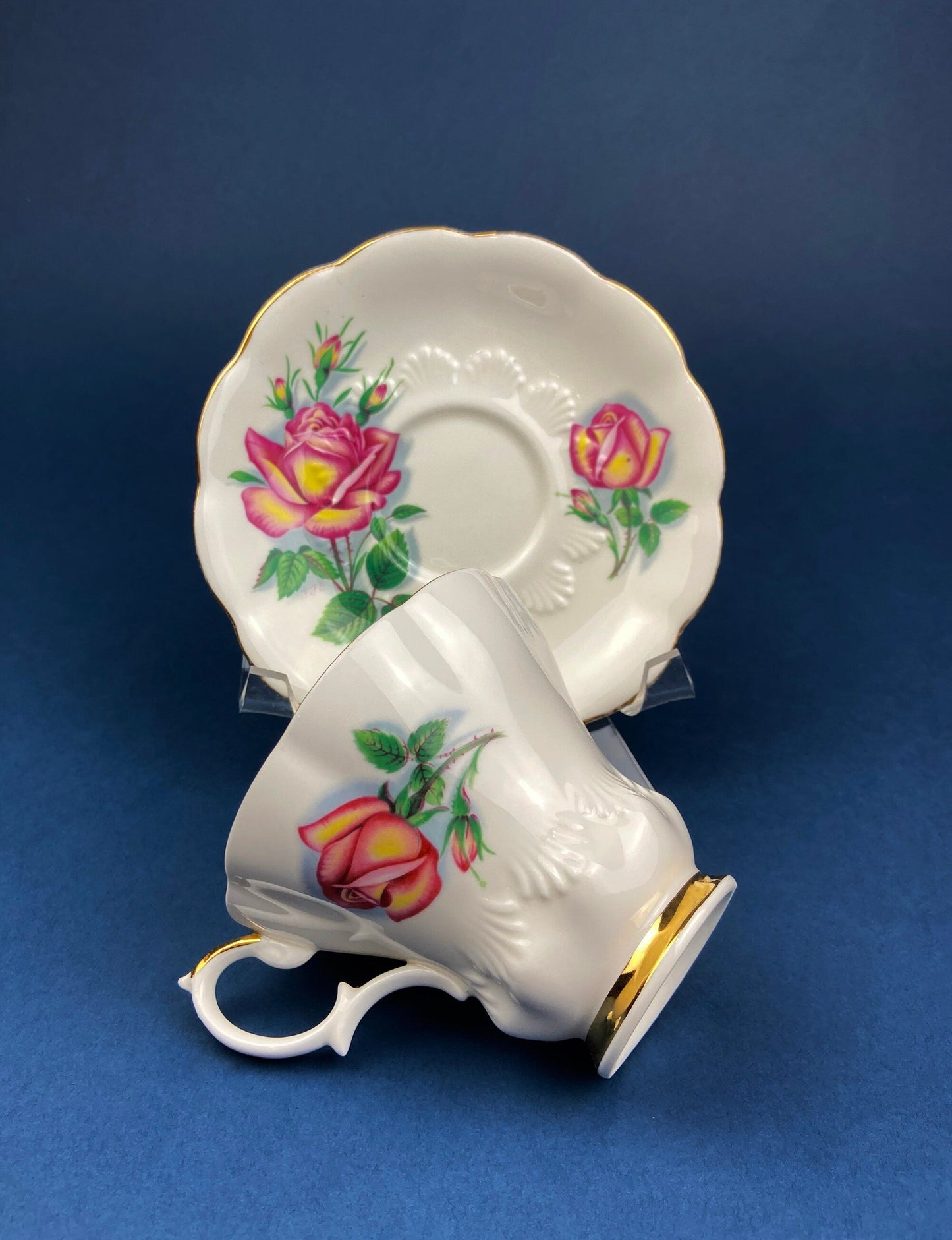 Vintage Royal Albert Tea Cup and Saucer, Sweetheart Roses, Fine Bone China