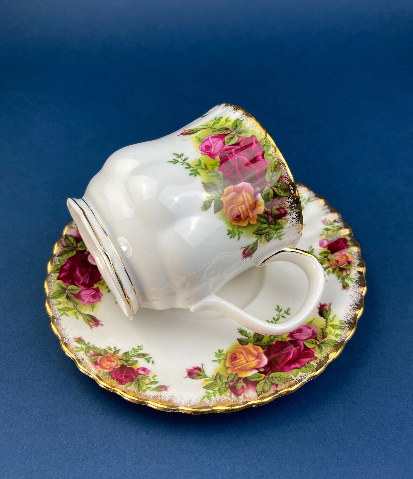 Royal Albert Cup and Saucer, Old Country Roses, Made in England