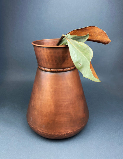 Extra Large Rustic Metal Vase with Bronze Handles