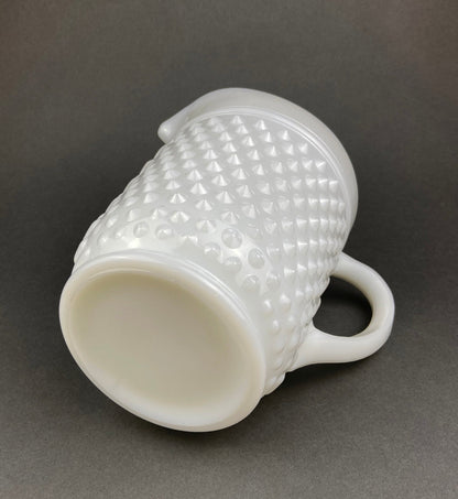 Vintage Hobnail Milk Glass Pitcher, 64 oz