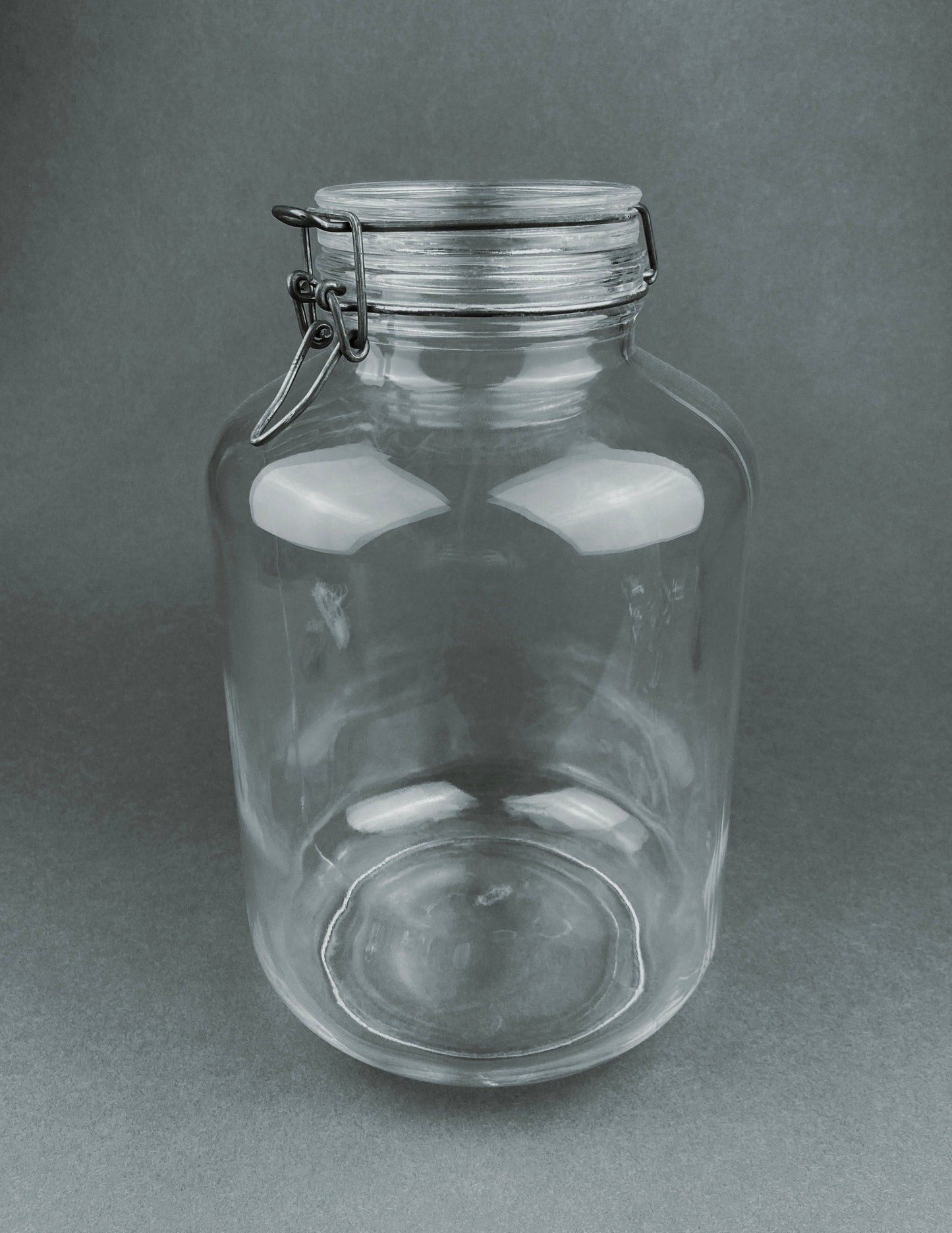 Vintage Italian Glass Jar, Large Hermetic Storage