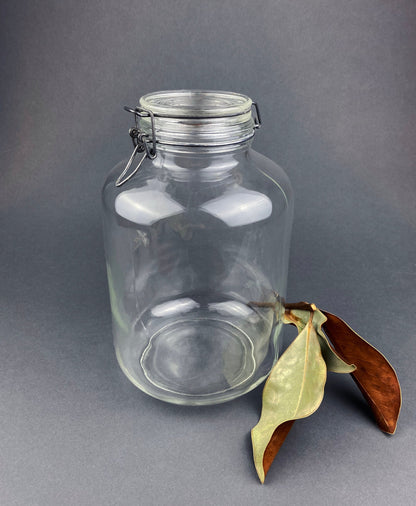 Vintage Italian Glass Jar, Large Hermetic Storage