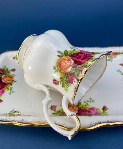 Royal Albert Old Country Roses Breakfast Set, Creamer, Sugar Bowl, Vase, Made in England