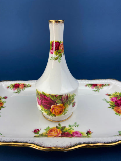 Royal Albert Old Country Roses Breakfast Set, Creamer, Sugar Bowl, Vase, Made in England