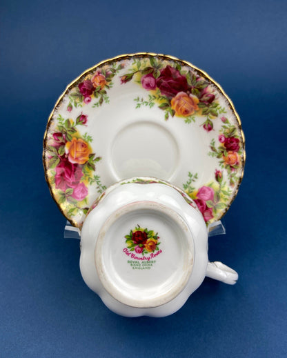 Royal Albert Cup and Saucer. Old Country Roses Motif Tea/Coffee Set.  Made in England. Replacements.  Gift for Mom. Gift for Her.