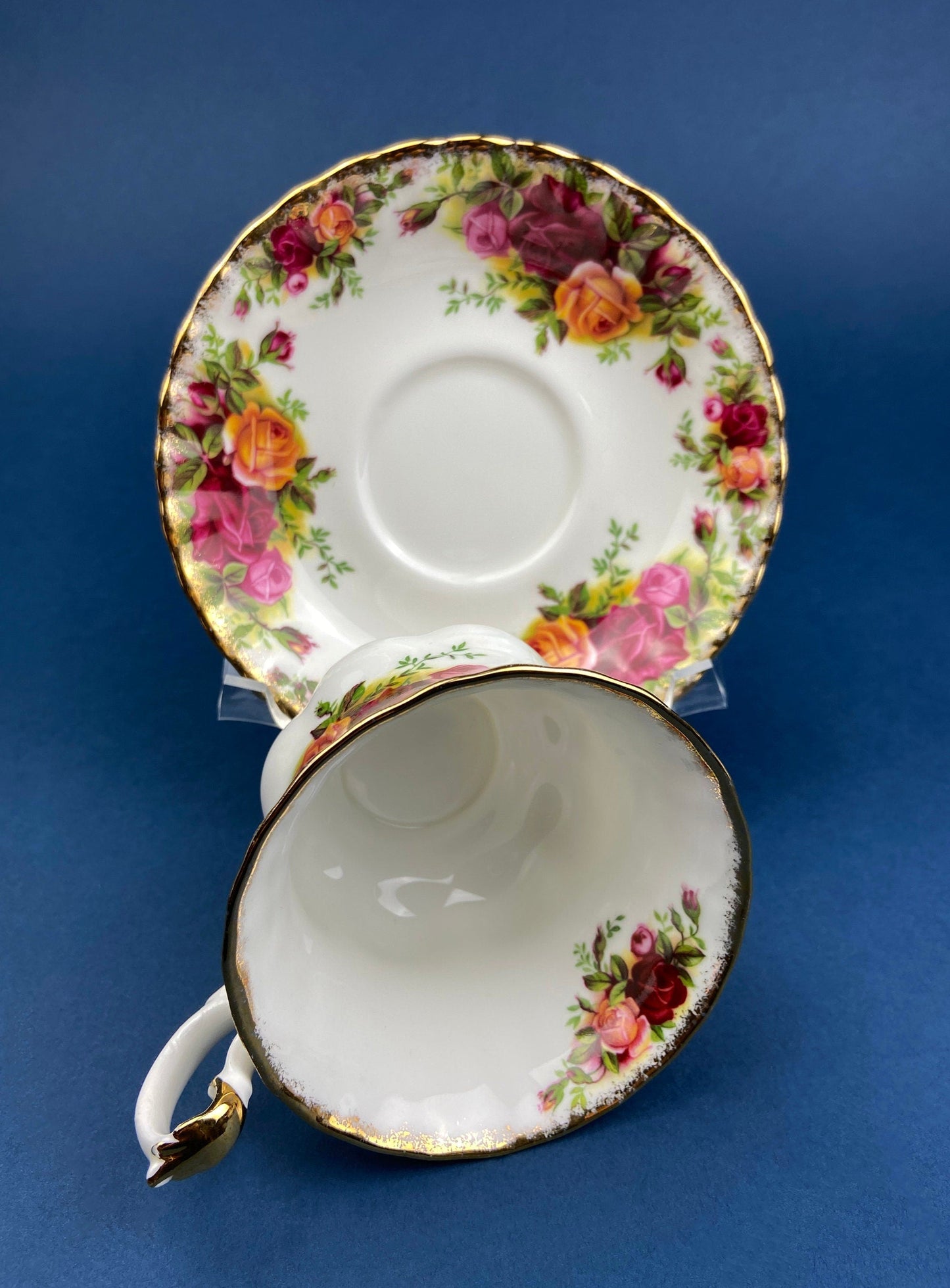 Royal Albert Cup and Saucer. Old Country Roses Motif Tea/Coffee Set.  Made in England. Replacements.  Gift for Mom. Gift for Her.