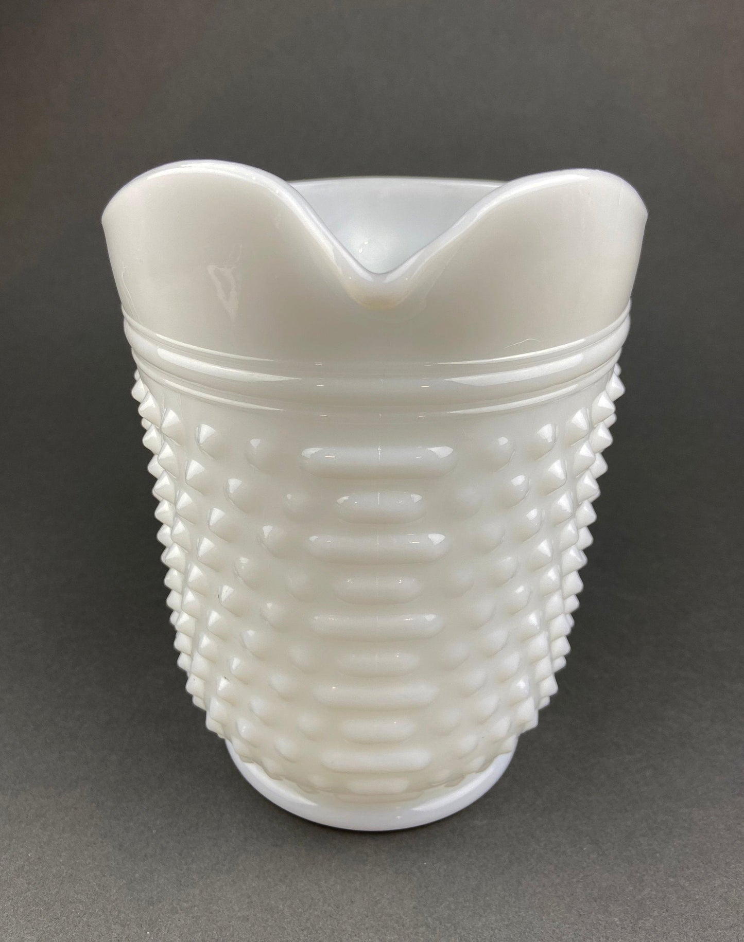 Vintage Hobnail Milk Glass Pitcher, 64 oz