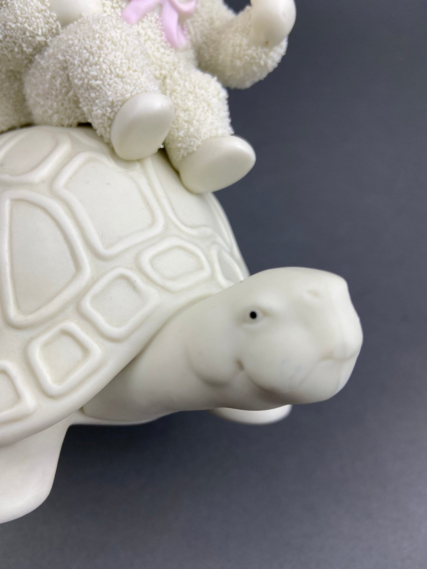 Lucky Smiling Pig Figurine by Snow Babies and Department 56. Cute White Porcelain Piglet Wearing Scarf. Holiday Decor. Collectibles.