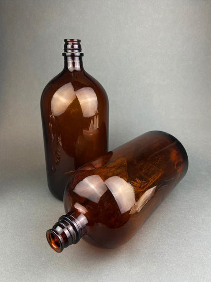Vintage Extra Large Amber Duraglas Apothecary Bottle, Owens Alton