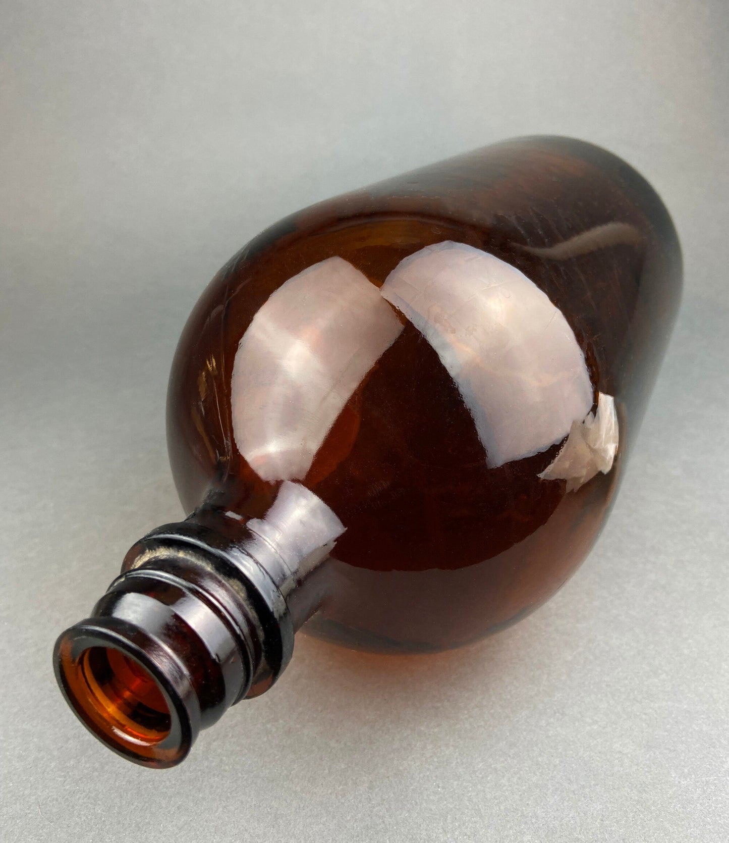 Vintage Extra Large Amber Duraglas Apothecary Bottle, Owens Alton