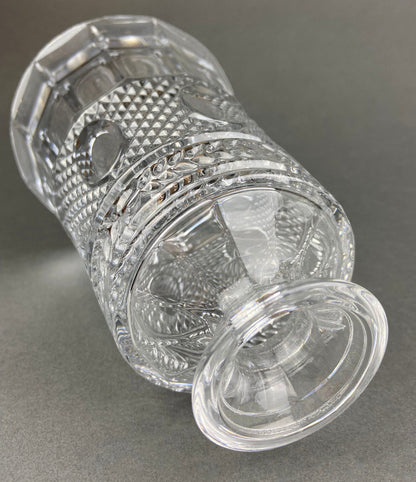 Green Crystal Decanter with Clear Stopper. Minimal Crystal Carafe. Office Decor. Social Club Decor. Men Cave Accessory. Gift for Dad.
