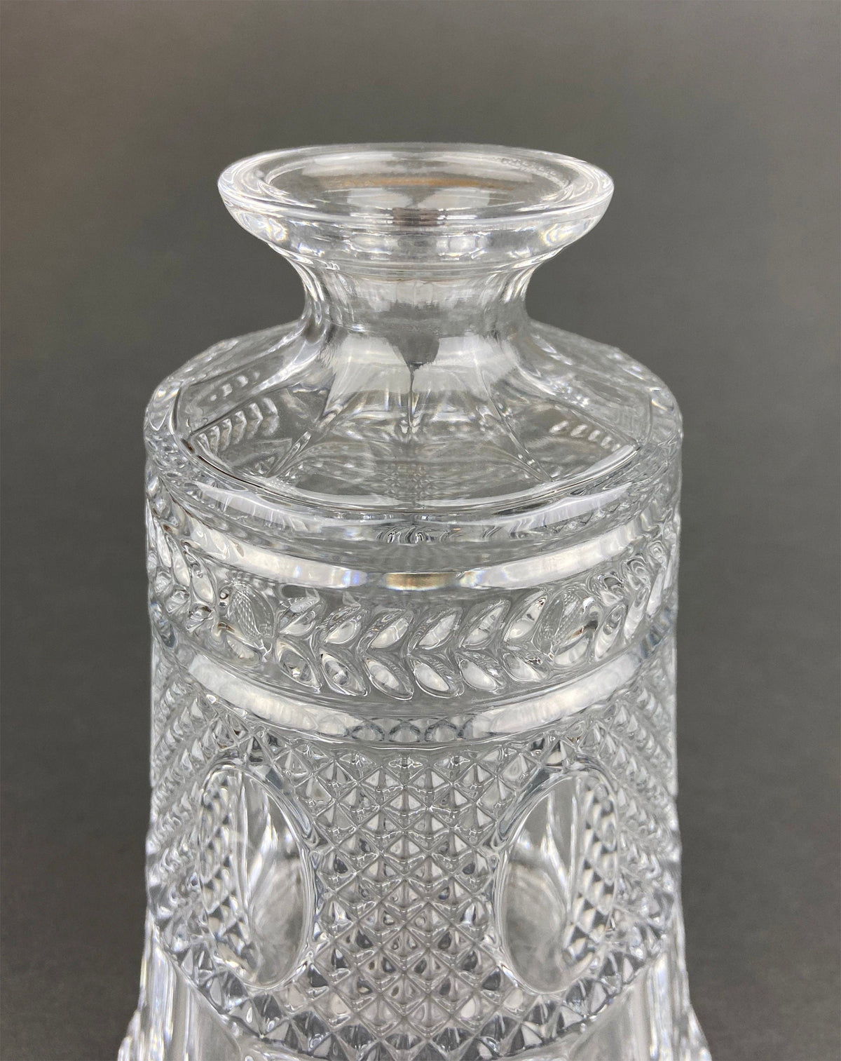 Crystal Decanter with Stopper.  Cut Crystal Carafe. Office Decor. Social Club Decor. Men Cave Accessory. Gift for Dad.