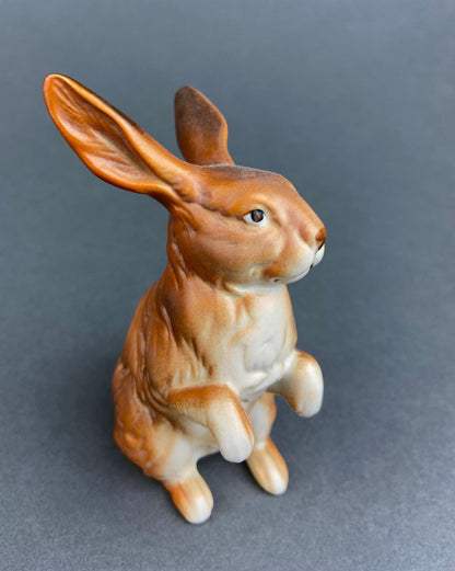 Vintage Bunny Figurines. Pair of Hand Painted Porcelain Rabbits. Spring and Easter Celebration. Collectible Figurines.
