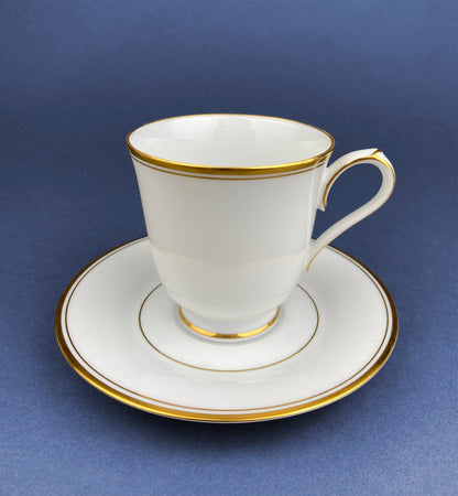 Noritake Allison Tea Set: Gold Band China Cups and Saucers (Set of Five)