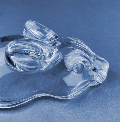 Clear Glass Bunny Butter Dish, Trinket Box, Spring Easter Decor