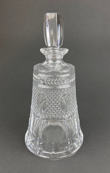 Crystal Decanter with Stopper.  Cut Crystal Carafe. Office Decor. Social Club Decor. Men Cave Accessory. Gift for Dad.