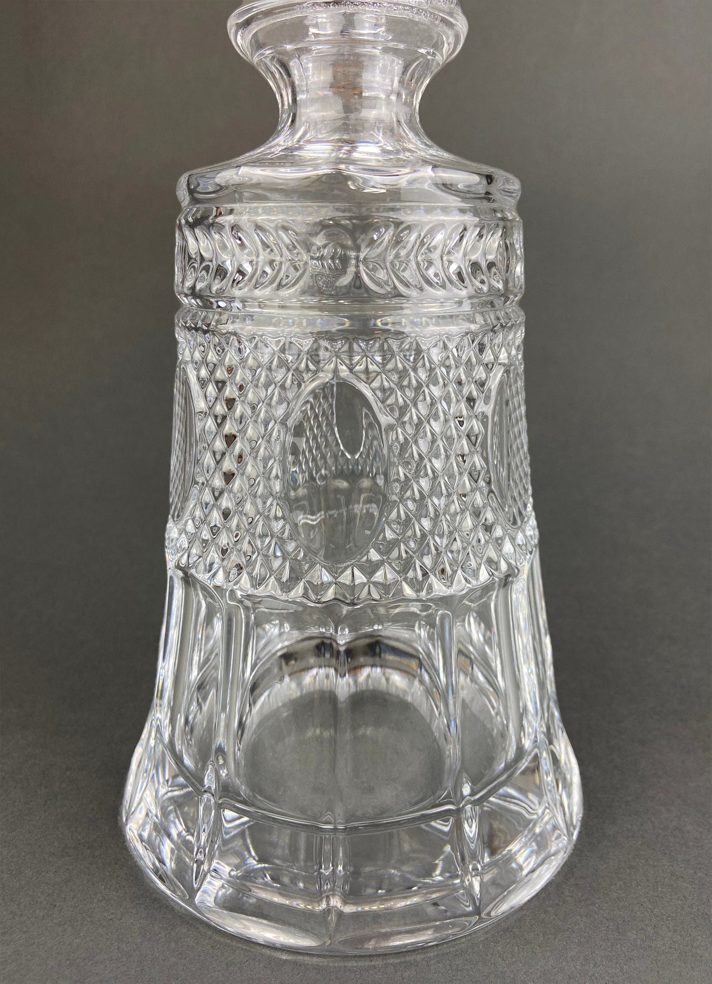 Crystal Decanter with Stopper.  Cut Crystal Carafe. Office Decor. Social Club Decor. Men Cave Accessory. Gift for Dad.