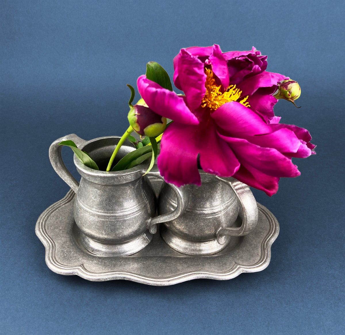 Vintage Pewter Creamer and Sugar Bowl. BWP USA. Collectible Pewter Set of Two.