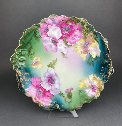 Antique Decorative Plate by Imperial Vienna. Hand Painted Collectable Serving Platter. M.Z. Austria. 1900-1909.