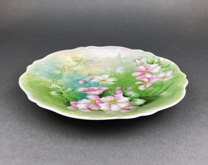 Royal Austria Decorative Plate: Hand-Painted Tea Roses, Fine Bone China