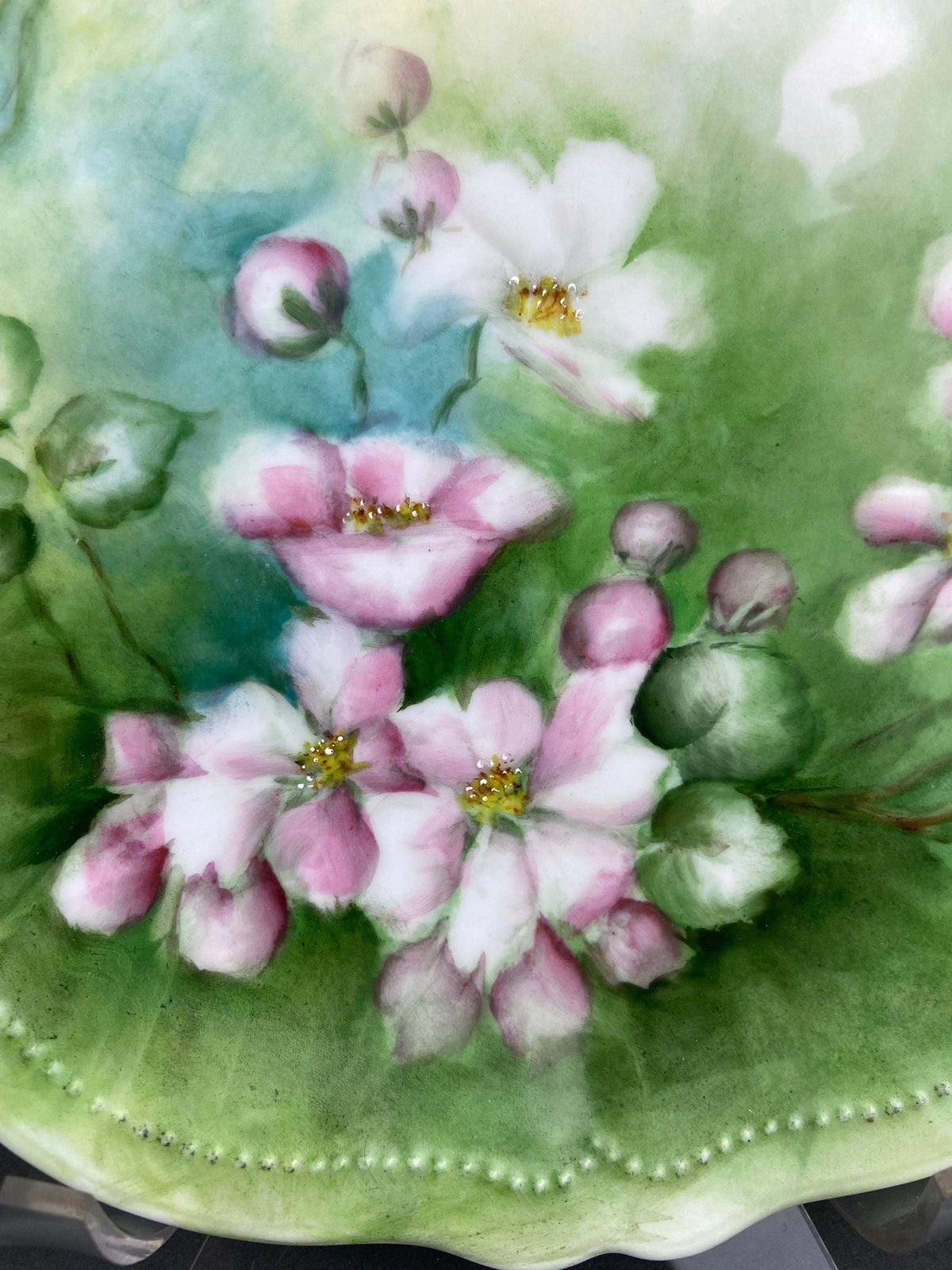 Royal Austria Decorative Plate: Hand-Painted Tea Roses, Fine Bone China