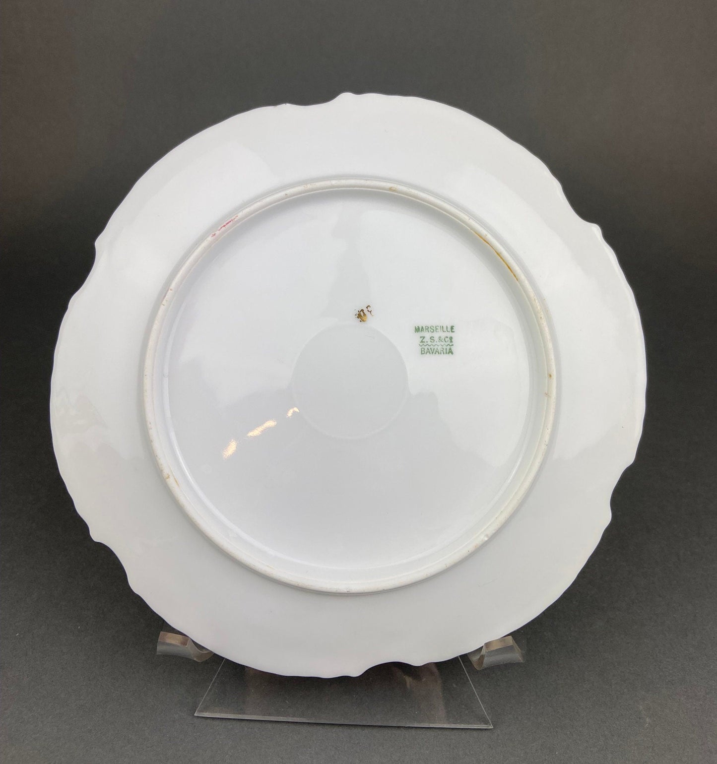 Antique Bavaria Dessert Plate: Hand-Painted Roses, Gold Rim (7.75")