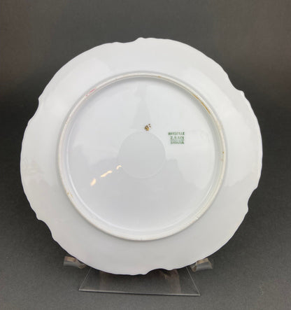 Antique Bavaria Dessert Plate: Hand-Painted Roses, Gold Rim (7.75")