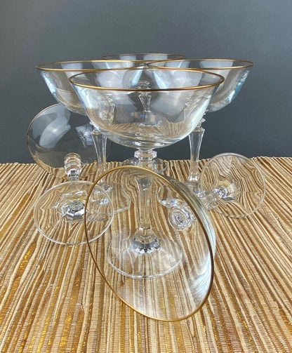 Vintage Contour Clear by Fostoria Crystal Juice Glasses with S Shaped Stem. Set of Five Small Stemware. Collectible Glassware. Fine Dining.