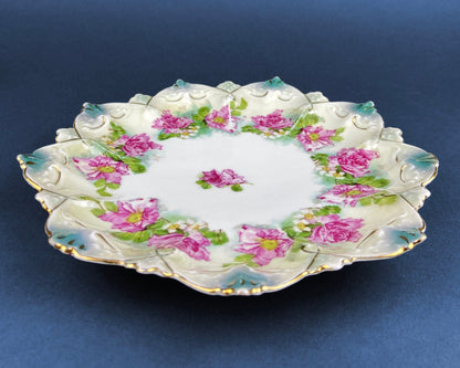 Antique Decorative Plate by Imperial Vienna. Hand Painted Collectable Serving Platter. M.Z. Austria. 1900-1909.