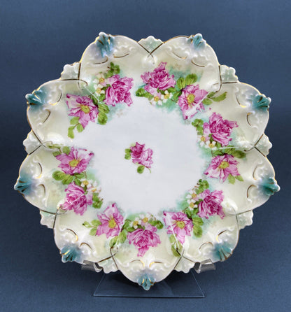 Antique Decorative Plate by Imperial Vienna. Hand Painted Collectable Serving Platter. M.Z. Austria. 1900-1909.