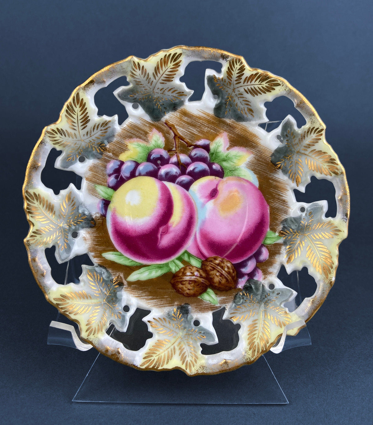Vintage Metasco Tea Cup and Saucer, Cherry Blossom Iridescent Set