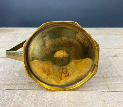 Antique Brass Coffee Set with Coffee Pot, Creamer & Sugar Bowl. Heavy Brass Pots with Handles. Kitchen Accessories.